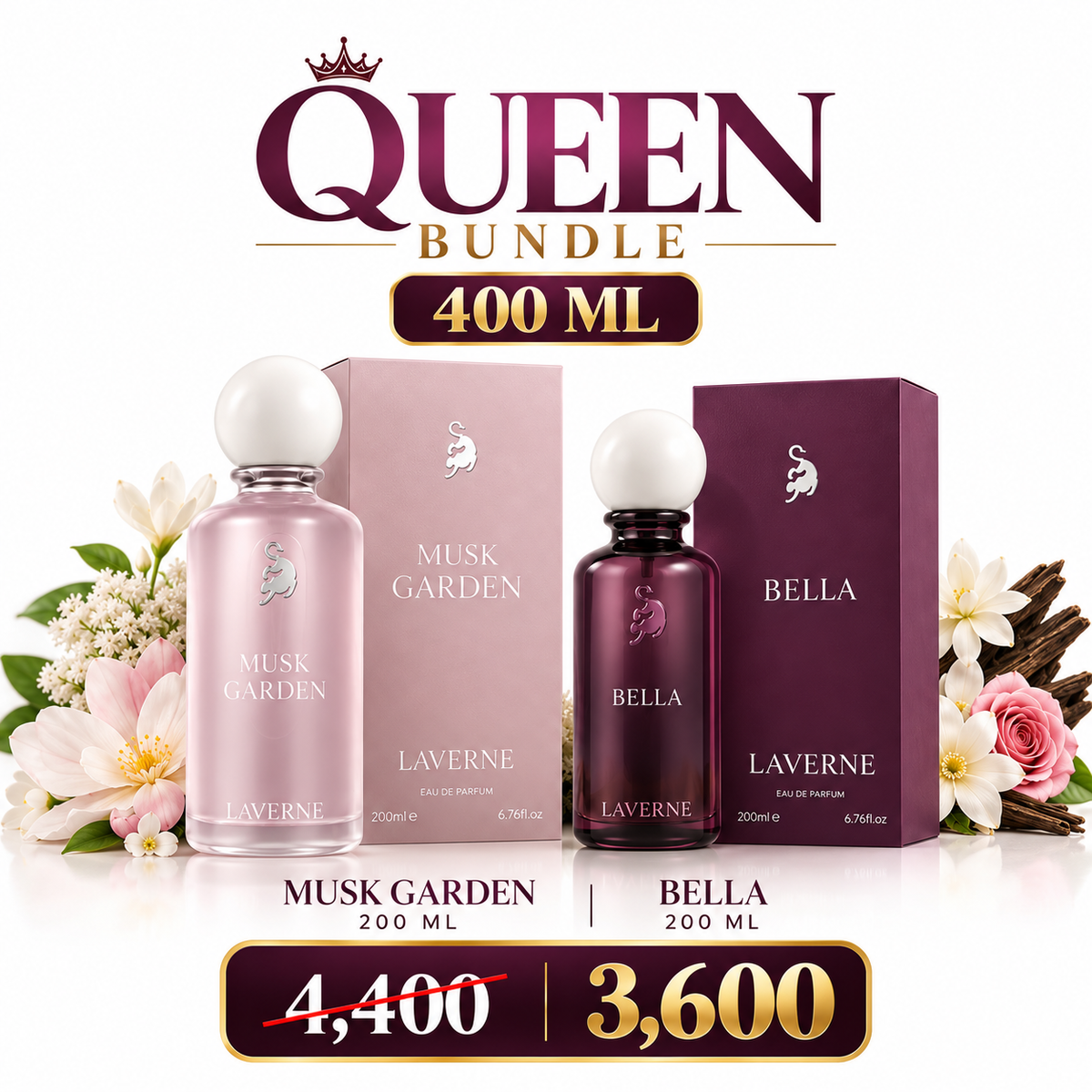 QUEEN BUNDLE | Laverne Bella + Musk Garden (400 ML)